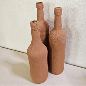 Handmade Faux Terracotta Decorative Bottle Set